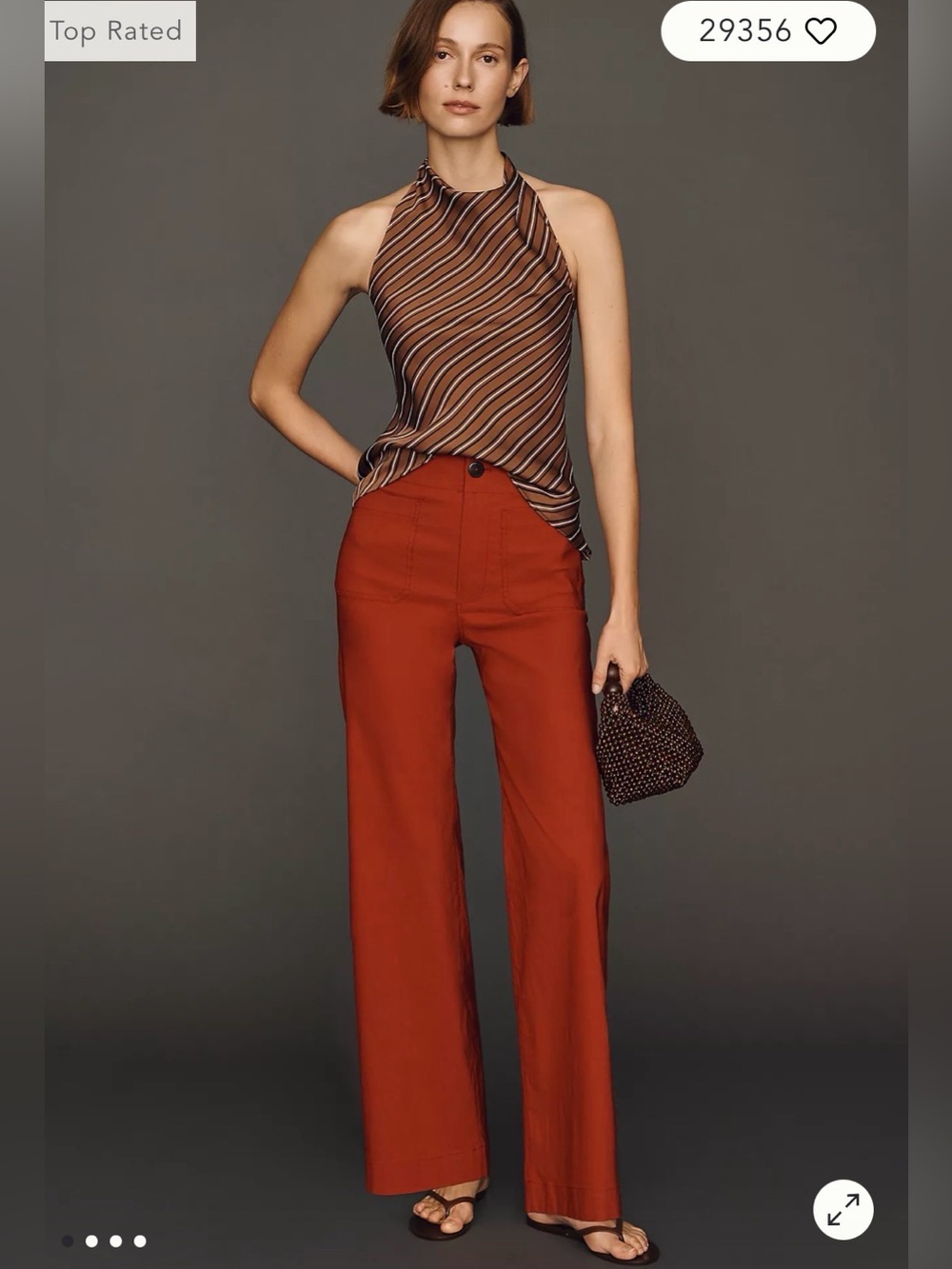 Anthropologie Maeve The Colette Magic Fabric Wide Leg Pants Red Size 28